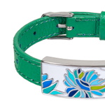 Браслет Fiore Luna на зеленом кожаном ремешке CB03599-15A