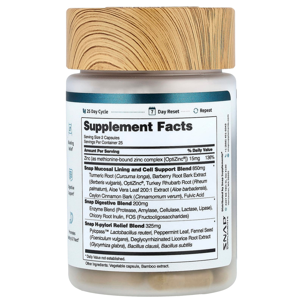 Snap Supplements, здоровье кишечника, 50 капсул