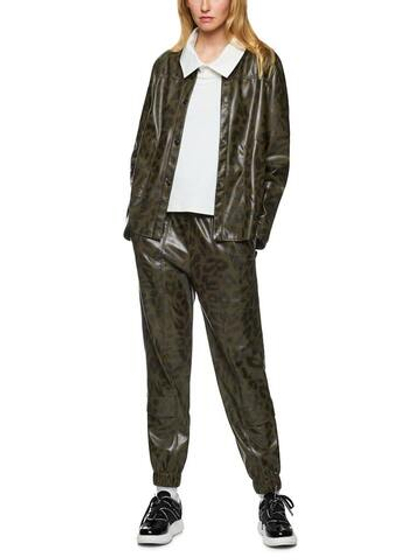 Marc Cain Брюки из эко-кожи с анималистичным принтом