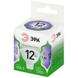 Лампа светодиодная ЭРА GREEN LINE LED MR16-12W-865-GU5.3 GL 12Вт софит холодный свет GU5.3 | Лампы cветодиодные Точечные (Софиты) (MR, PAR)