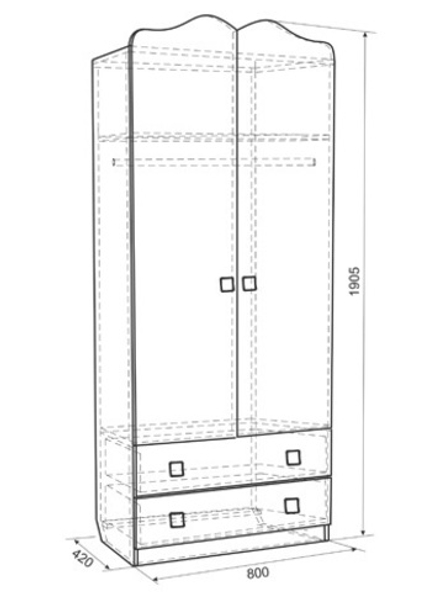 Фэнтези (Mebelson) Шкаф комбинированный (2 двери)