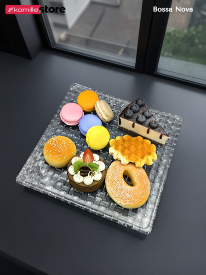 Блюдо квадратное 27,5 см стекло плетеная серия, Bossa Nova