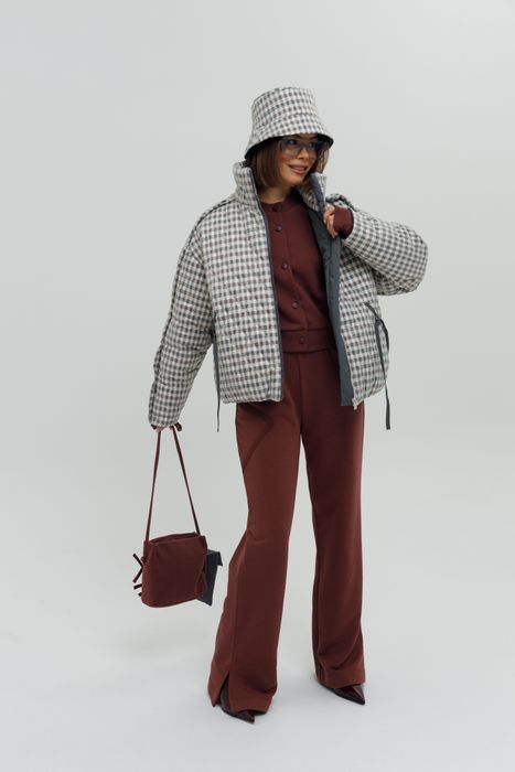 КУРТКА ТИМИ СЕРЫЙ В КЛЕТКУ