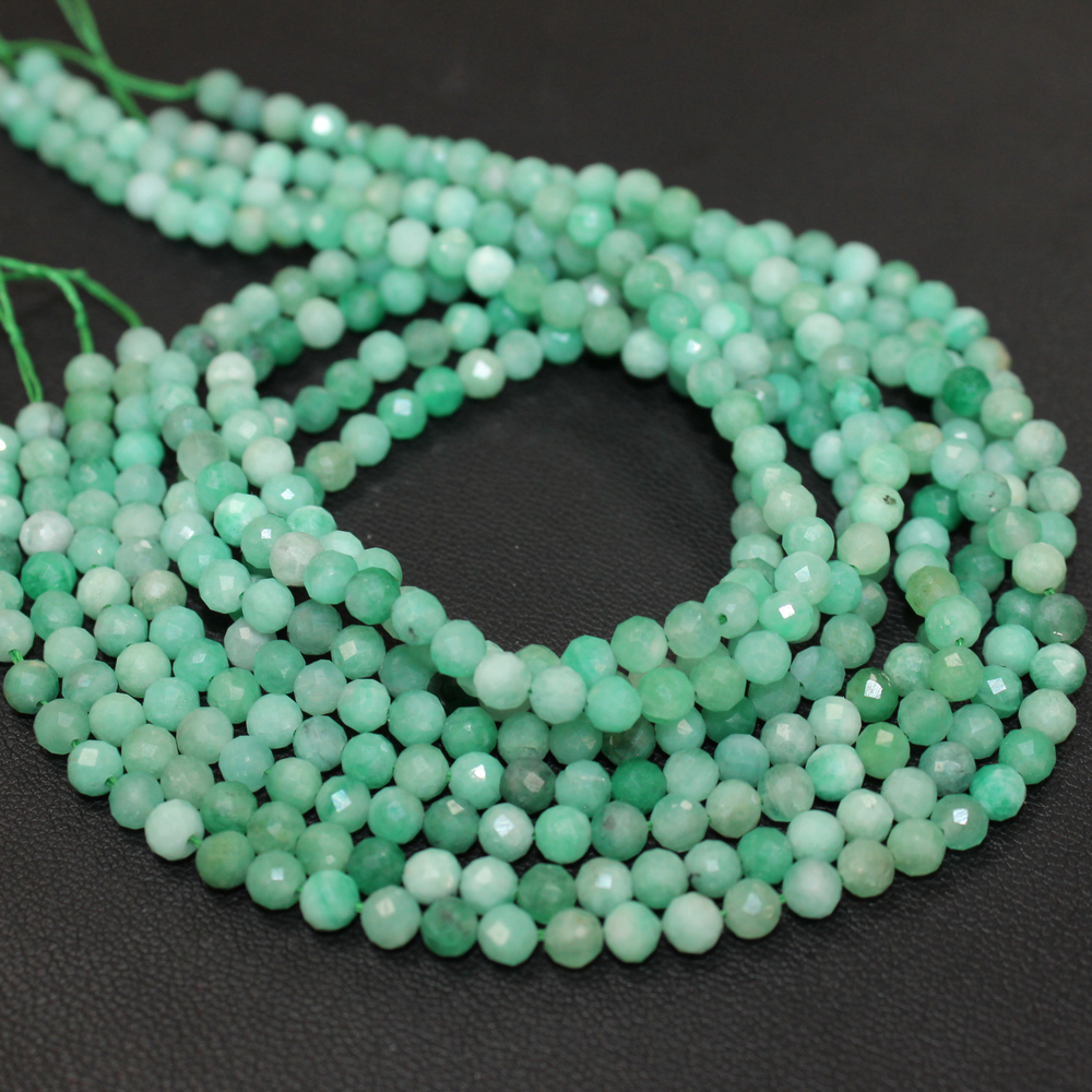 Изумруд ААА юв огр бусины 3мм 4мм