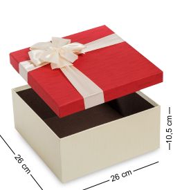 WG-52/3-B Коробка подарочная «Квадрат» цв.беж/красн.