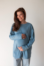 Лонгслив Basic, Пыльно-Голубой