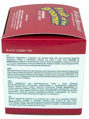 Восстанавливающая маска Iv San Bernard Fruit of the Grommer Black Cherry для короткой шерсти с протеинами шелка Восстанавливающая маска Iv San Bernard Fruit of the Grommer Black Cherry для короткой шерсти с протеинами шелка
