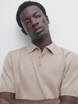 Massimo Dutti Поло из 100% хлопка, бежевый