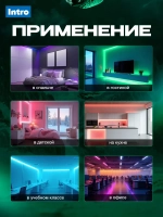 Светодиодная лента RGB 24 В ЭРА 5050Kit умная с пультом и блоком питания, 20 м, 12 Вт
