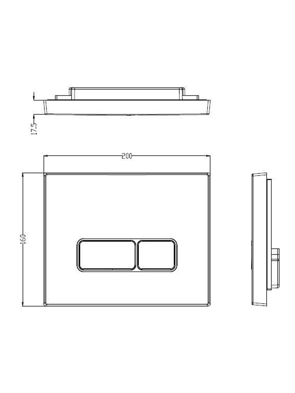 Кнопка хром нажимная для инсталляции WeltWasser  WW MARBERG 410 SE CR  10000005951  Квадратная