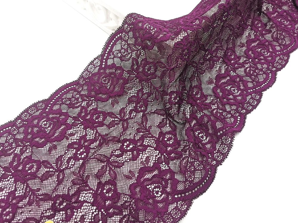 Эластичное кружево, 19см, Италия, слива, (Арт: EKI-003), м