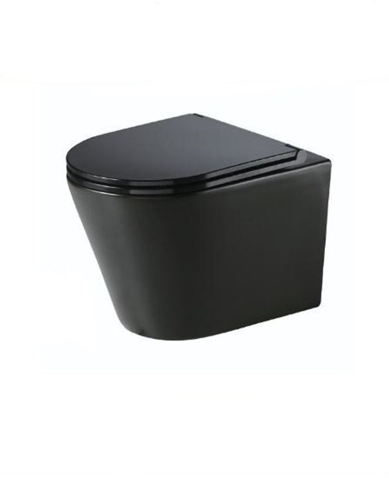 Унитаз подвесной, сиденье s/close Nofer Nantes 515x355мм 23031 матовый чёрный