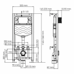Унитаз подвесной WasserKRAFT Berkel 10TLT.010.ME.MB02.H001 безободковый, с инсталляцией Aller 10, с крышкой микролифт, белый/кнопка черный Soft Touch