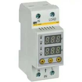 Реле контроля напряжения однофазное с LED-дисплеем IEK РНТ-д однофазное 36мм 63А IVC21-1-63