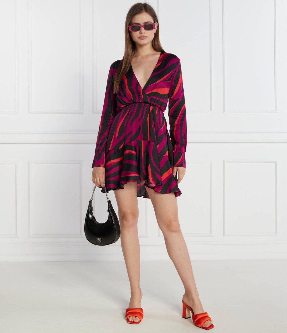 Кожаная сумка хобо brioche hobo mini pelle lamina Pinko - черный(101433 A180)