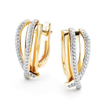 Серьги из лимонного золота с бриллиантами 26339-300