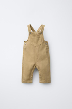 ZARA ДЛИННЫЙ ОДНОТОННЫЙ КОМБИНЕЗОН ИЗ САРЖИ, БЕЖЕВЫЙ