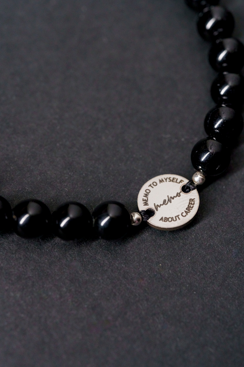 ХХХ Браслет "Memo about Finance" шамбала с коннектором из черного турмалина