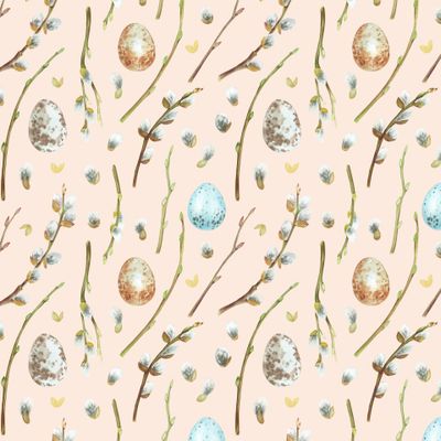 пасхальный принт на розовом фоне