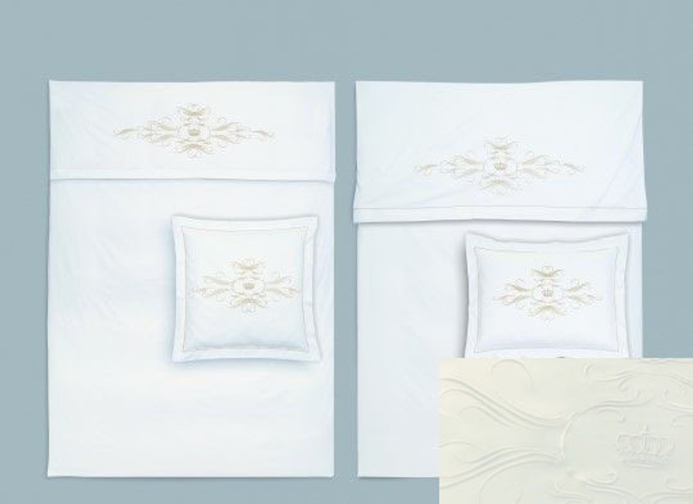 Пододеяльник 135х200 Christian Fischbacher Luxury Nights Crown 709 белый Швейцария вид