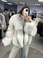Шуба из арктической лисы 60см рукав «косичка»