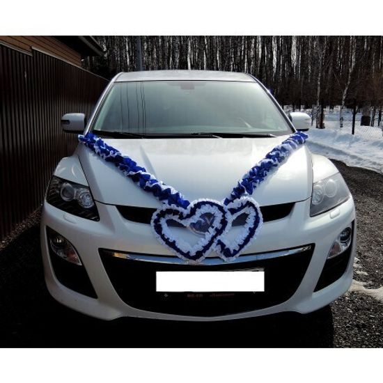 Лента на капот галочка атлас цвет: персик (ширина 19см) №548.224