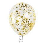 Латексный шар с мелким золотым конфетти, квадрат, 36 см