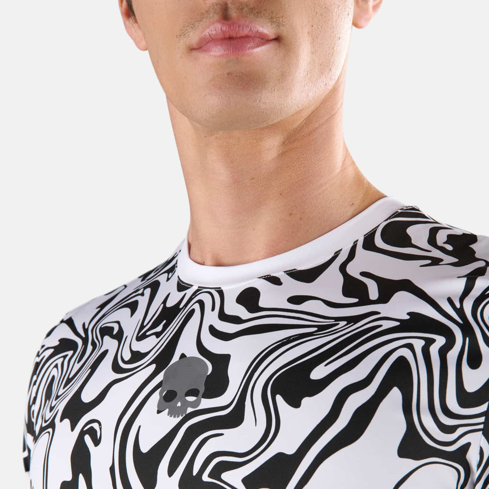 Мужское теннисное поло Hydrogen Tech Chrome T-Shirt Men - White, Black