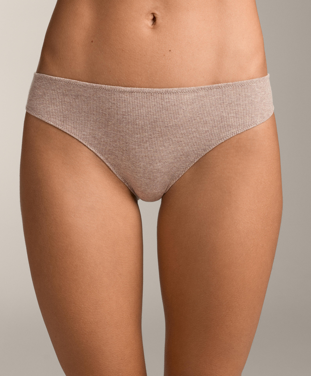 OYSHO Набор из 5 пар классических трусов из хлопковой смеси, бежевый