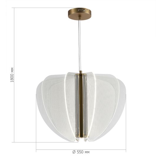 SL6509.203.01 Светильник подвесной ST-Luce Золотистый/Прозрачный LED 1*45W 4000K FESALE