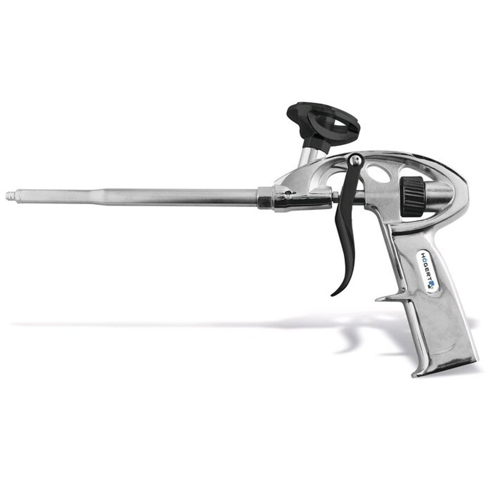 Пистолет для монтажной пены HOEGERT HT4R422, хромировано-алюминиевый корпус