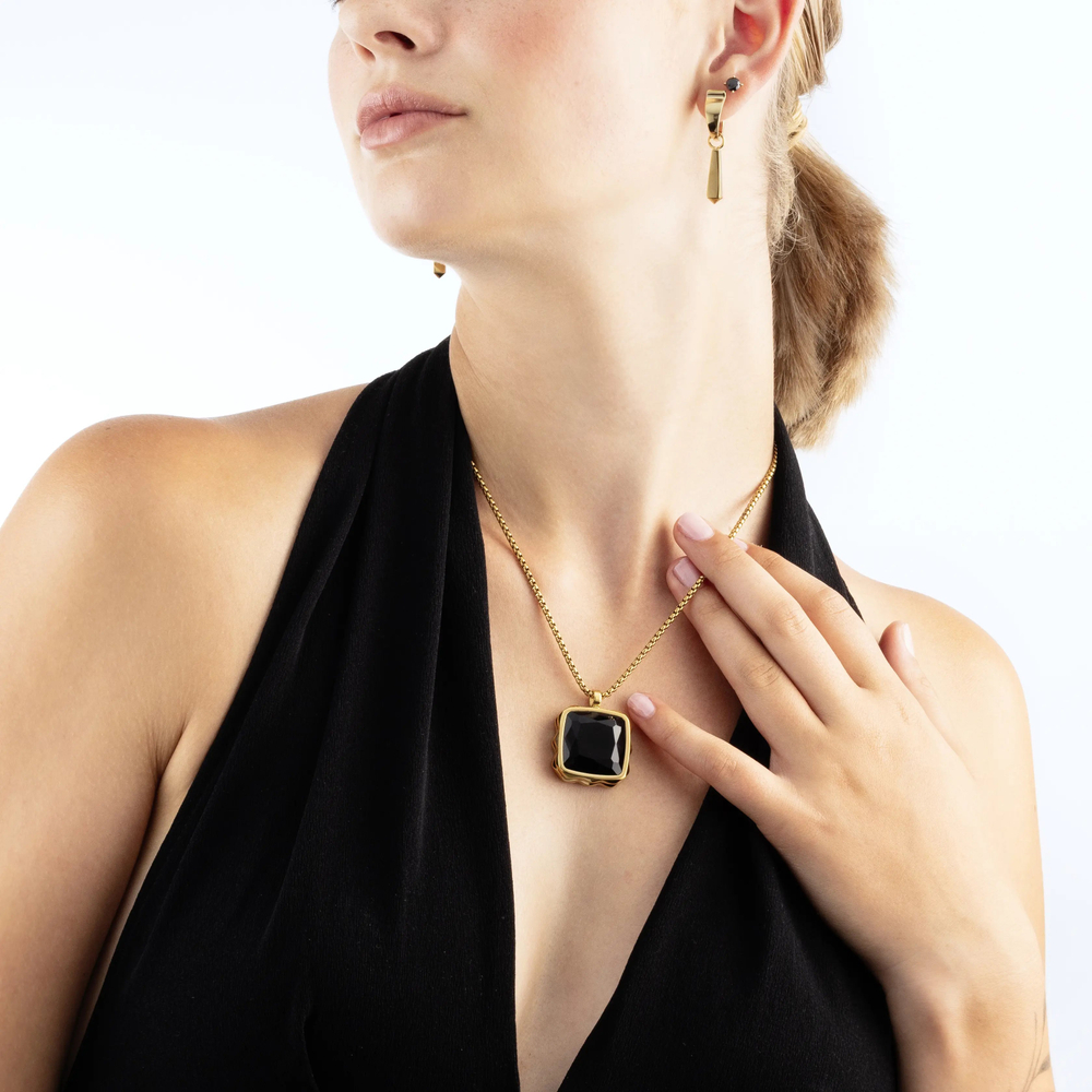 Серьги Coeur de Lion Black-Gold 0207/21-1316