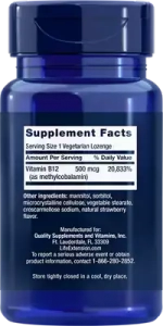 Vitamin B12 Methylcobalamin 500 мкг 100 lozenges Life Extension