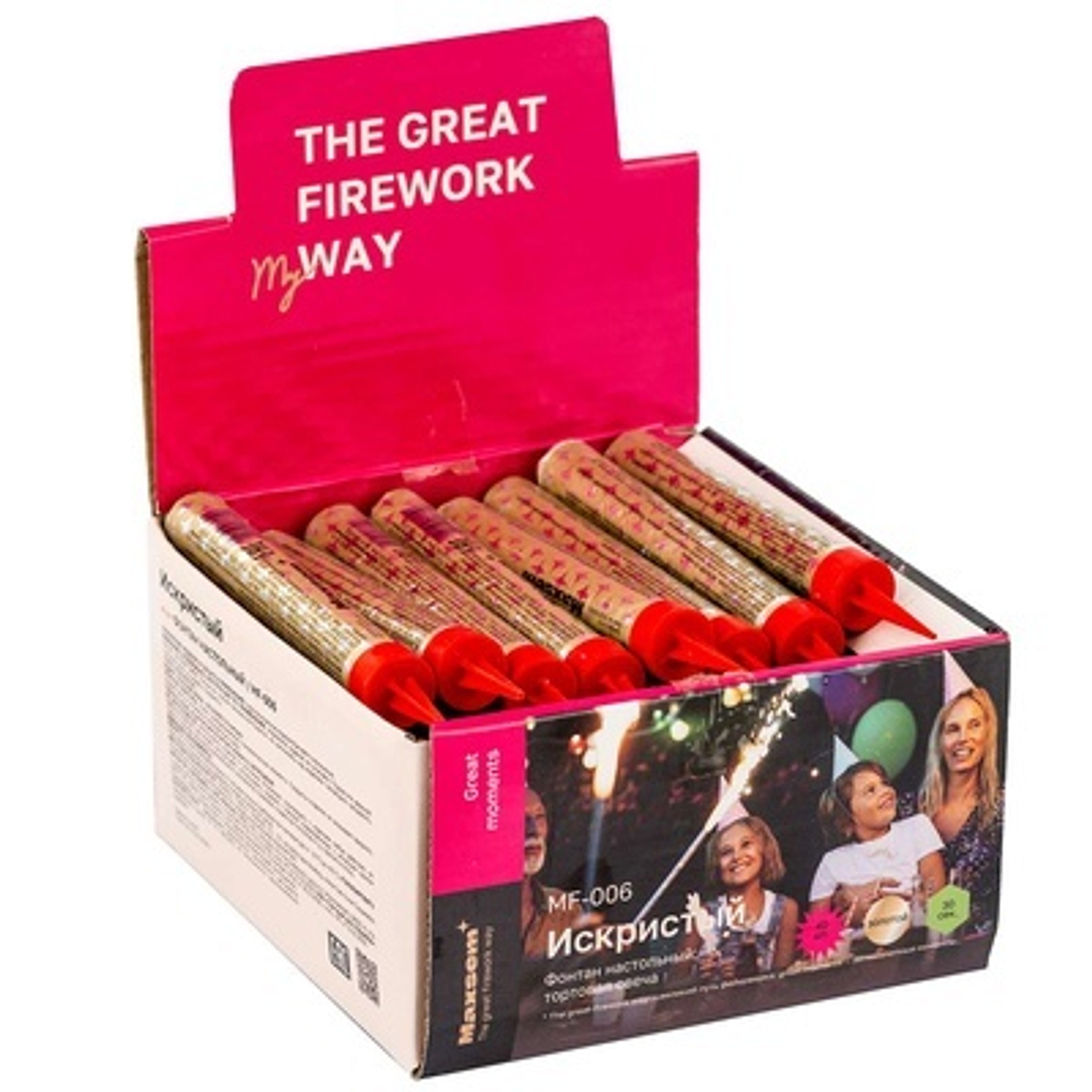 Свеча-Фонтан д/торта 10см 30сек Maxsem 1 шт.