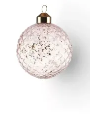 Винтажный стеклянный шар Кракелюр 8 см., розовый, 1 шт., Karlsbach (12402)