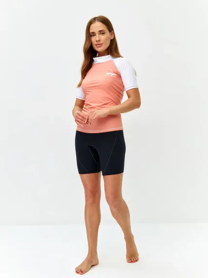 Футболка рашгард Sargan Агидель UPF 50+ женская св.персик/белый