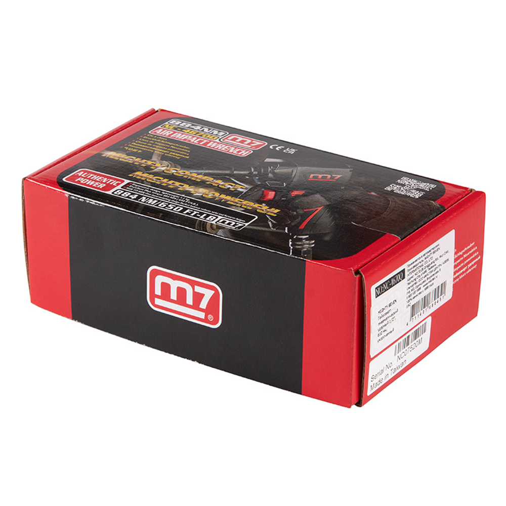 MIGHTY SEVEN (NC-4670Q) Гайковерт пневматический ударный 1/2", 884 Нм, укороченный