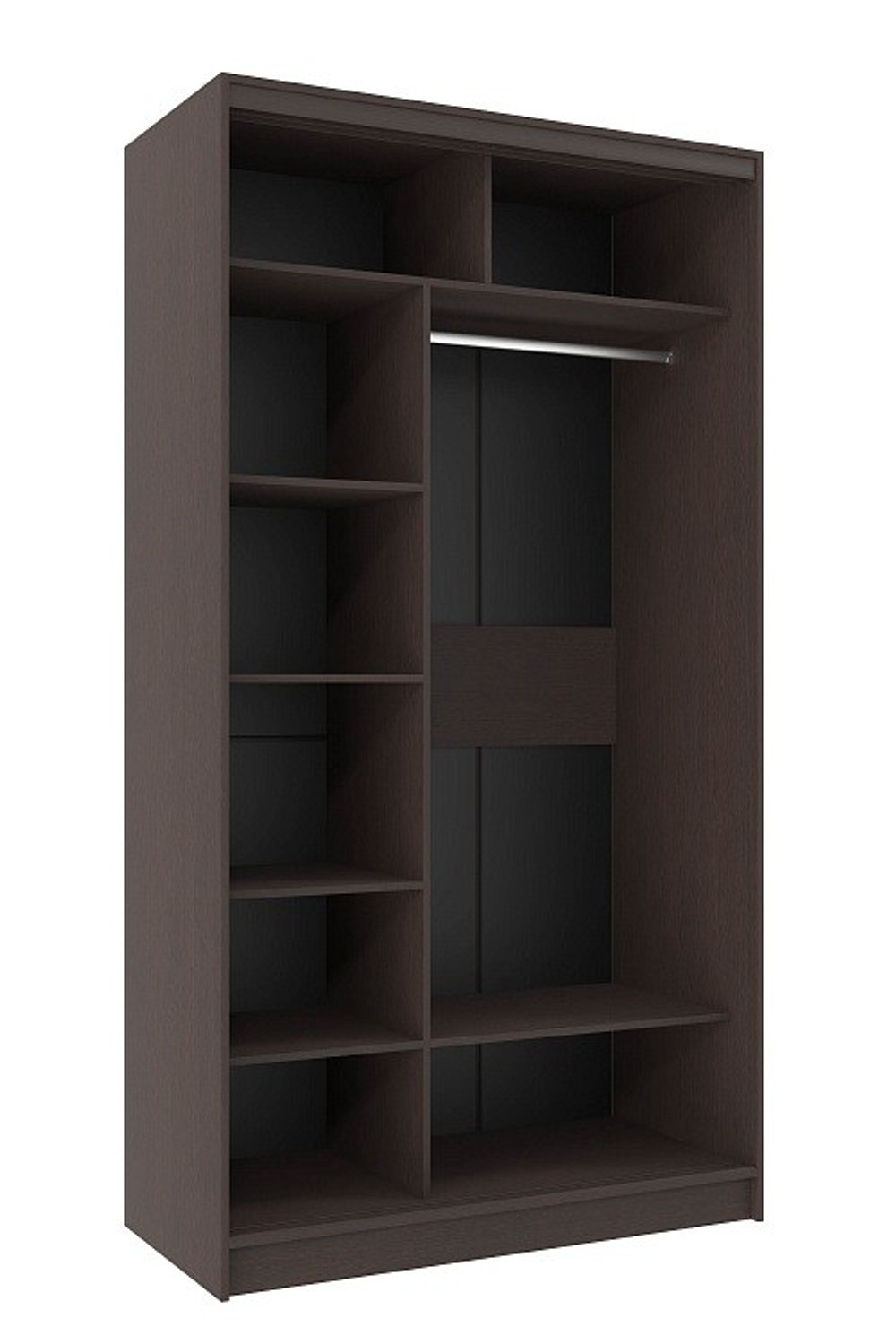 Шкаф-купе двухдверный с зеркалом 1200 Домашний Венге