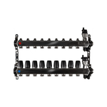 Коллектор из нержавеющей стали для отопления без расходомеров TIM 1" - 3/4" Евроконус - 9 выходов