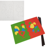 Пазлы мягкие магнитные, 300 х 210 мм, "Собака+Петух", 3 +, 15 элементов, для игры в ванной и на холодильник, европодвес