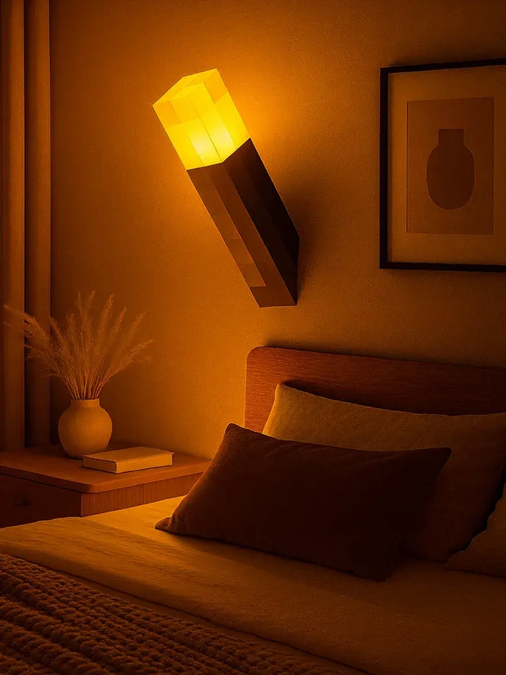 Ночник-светильник из игры майнкрафт факел