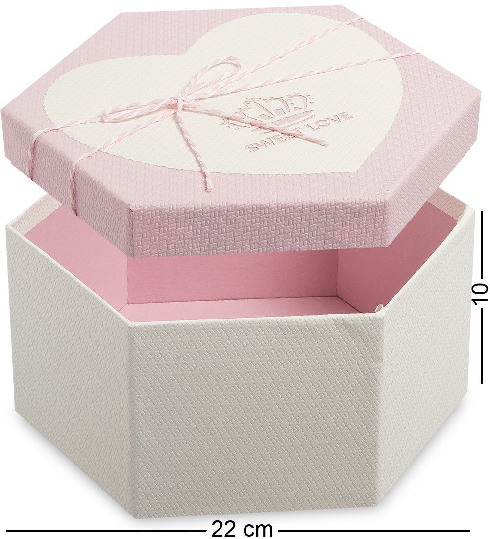 WG-35/3-A Коробка подарочная «Шестиугольник» цв.бел./роз.