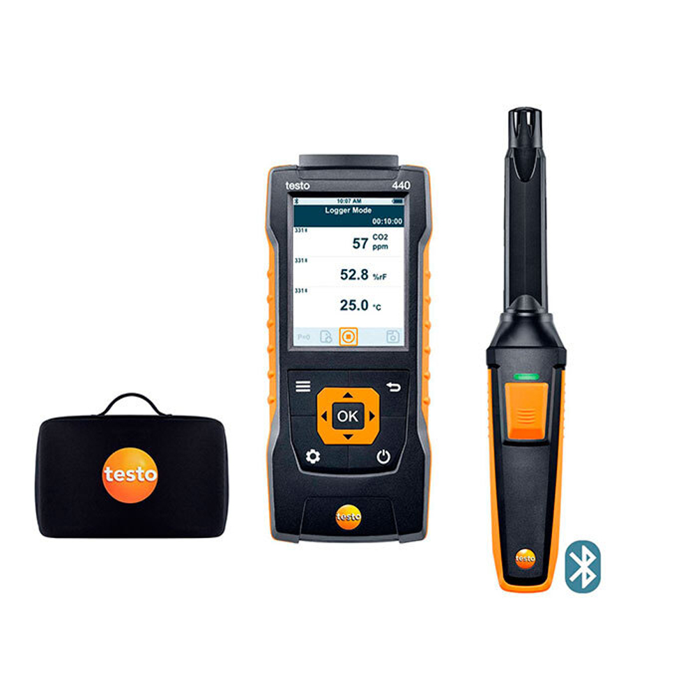 Testo 440. Комплект с Bluetooth-зондом CO2 и кейсом