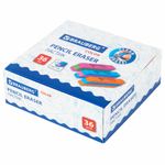 Ластик BRAUBERG "Color", 55х15х13 мм, прямоугольный, скошенный, яркие цвета ассорти, 272671