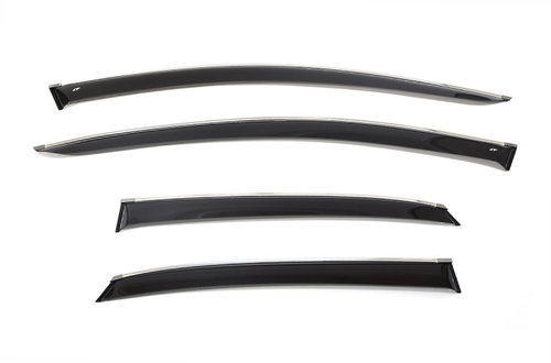 Дефлекторы боковых окон Cobra Tuning на Kia Ceed Hb 5d 2018 хромированный молдинг арт.K15418CR