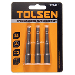 TOLSEN (TT77841) Набор головок для шуруповерта шестигранных 1/4", 6 мм, 65 мм, магнитных, 3 предмета