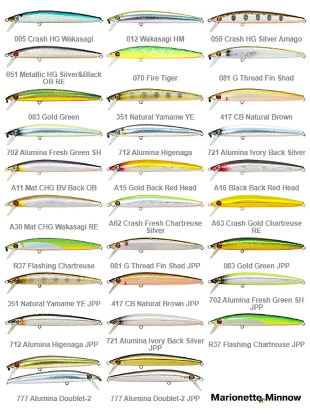 Воблер Marionette Minnow 90SP-SR 90мм 7.4 гр. 0.3-0.5 м. R60