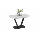 Стол кухонный обеденный раздвижной Чёрный Муар/Стекло Чёрный Мрамор, Салерно, 120х80х75 см