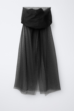 ZARA МАСКАРАДНАЯ НАКИДКА С КАПЮШОНОМ, ЧЕРНЫЙ