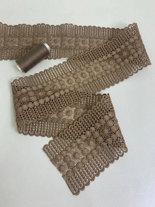 тесьма плетеная, беж темный, 7,5см AF9189